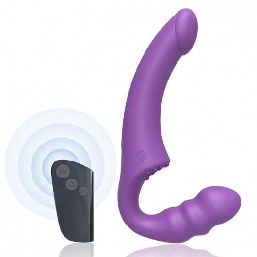 Фиолетовый безремневой страпон Straples Strap-On Dildo - Erokay - купить с доставкой в Раменском