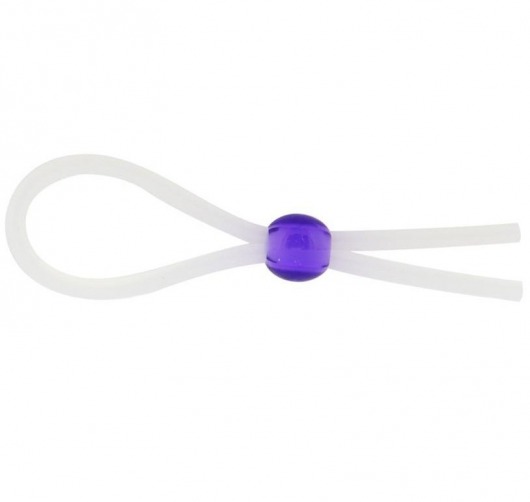 Прозрачное лассо с фиолетовой бусиной SILICONE COCK RING WITH BEAD LAVENDER - NMC - в Раменском купить с доставкой