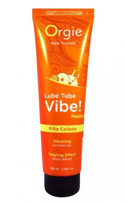 Гель с эффектом вибрации Lube Tube Vibe Medium Pina Colada - 100 мл. - ORGIE - купить с доставкой в Раменском