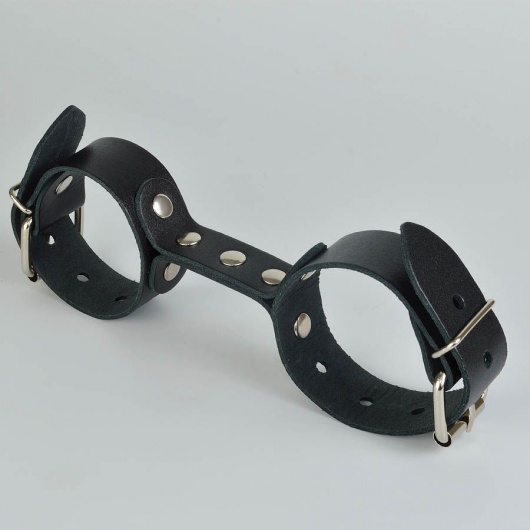 Черные кожаные наручники-фиксатор - Sitabella - купить с доставкой в Раменском