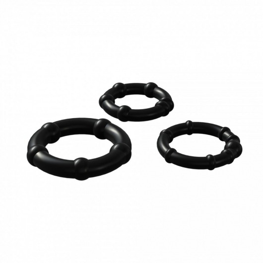 Набор из 3 черных эрекционных колец Babooom Ring Set - Adrien Lastic - в Раменском купить с доставкой