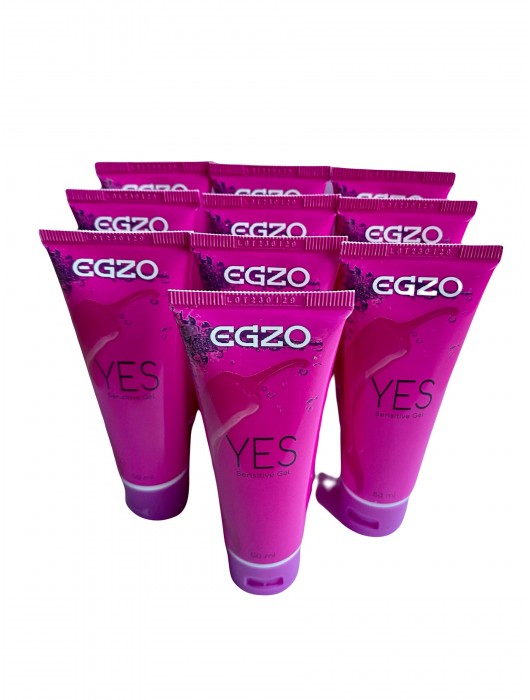Набор из 10 согревающих лубрикантов на водной основе Egzo Yes (по 50 мл.) - EGZO - купить с доставкой в Раменском