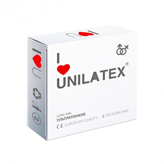 Ультратонкие презервативы Unilatex Ultra Thin - 3 шт. - Unilatex - купить с доставкой в Раменском