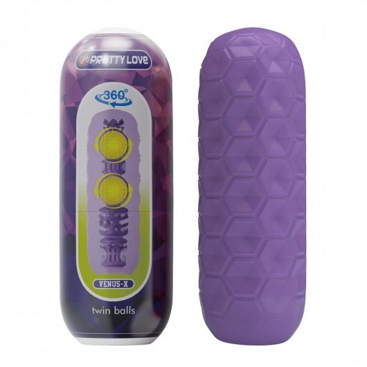 Фиолетовый мастурбатор Venus-X Twin balls - Baile - в Раменском купить с доставкой