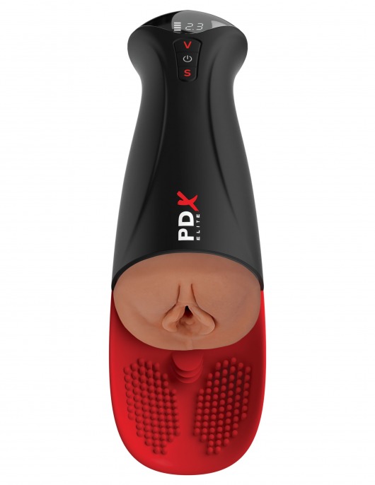 Мастурбатор-вагина в колбе с вибрацией Fuck-O-Matic Pro XL - Pipedream - в Раменском купить с доставкой