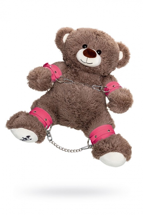 Бондажный набор: бурый мишка с розовыми оковами и наручниками - Pecado - купить с доставкой в Раменском