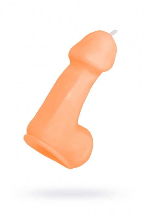 Оранжевая свеча в форме пениса - 47 гр. - Pecado - купить с доставкой в Раменском