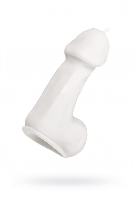 Белая свеча в форме пениса - 47 гр. - Pecado - купить с доставкой в Раменском