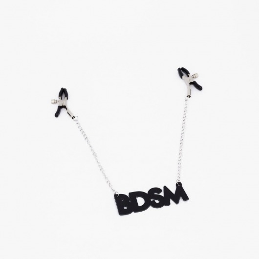 Зажимы на соски с кожаной подвеской BDSM - Crazy Handmade - купить с доставкой в Раменском