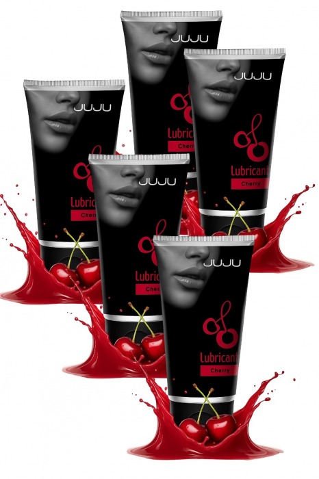 Набор из 5 съедобных лубрикантов JUJU со вкусом вишни - JuJu - купить с доставкой в Раменском