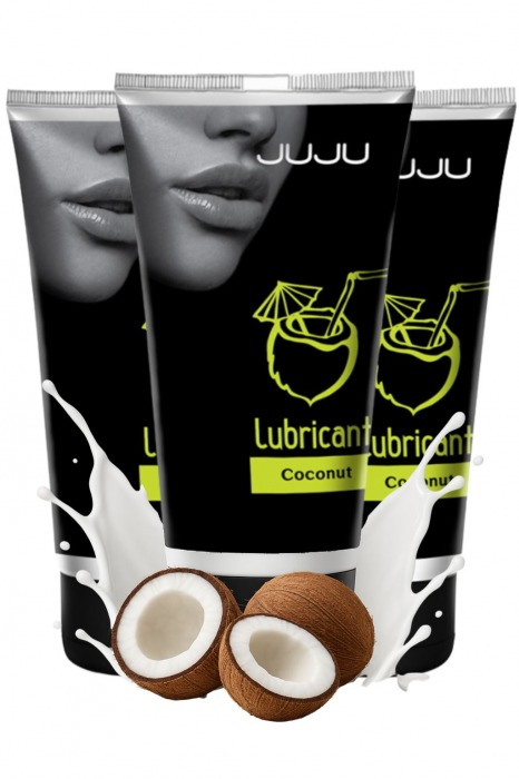 Набор из 3 съедобных лубрикантов JUJU со вкусом кокоса - JuJu - купить с доставкой в Раменском