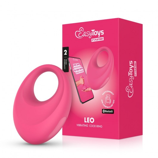 Розовое интерактивное эрекционное виброкольцо Leo - Easy toys - в Раменском купить с доставкой