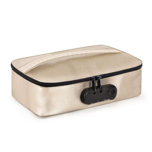 Золотистая сумочка для хранения игрушек Discreet Box - Dorcel - купить с доставкой в Раменском