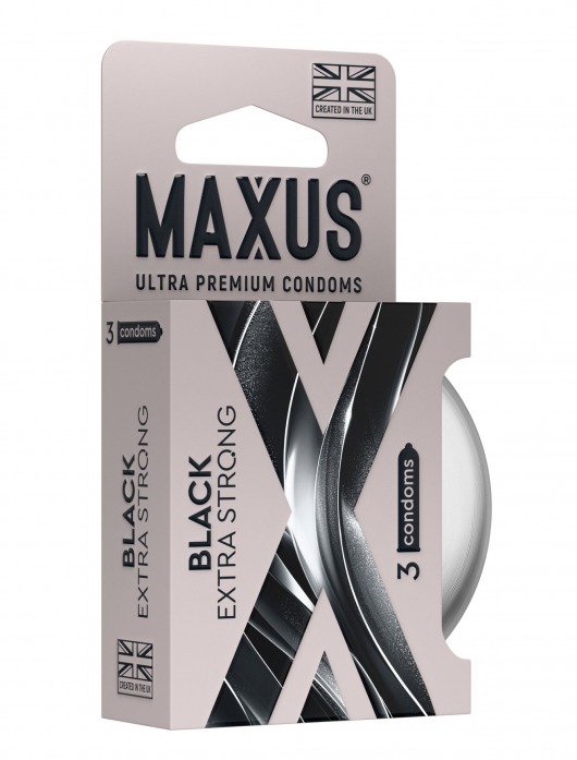 Черные утолщенные презервативы MAXUS Extra Strong с железным кейсом - 3 шт. - Maxus - купить с доставкой в Раменском