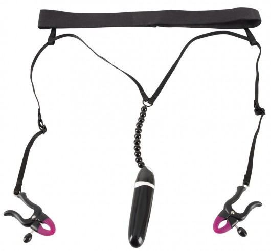 Женские вибростринги с зажимами для половых губ Spreader String with Vibrator - Orion - купить с доставкой в Раменском