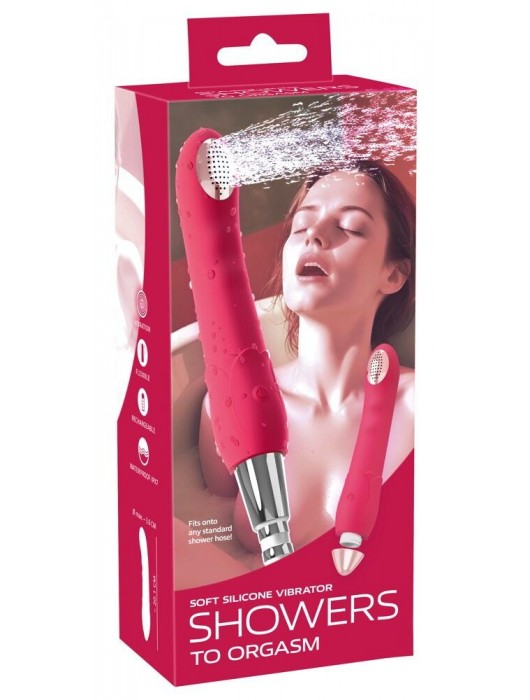 Малиновая насадка на душ с вибрацией Showers to orgasm - 20,1 см. - Orion - купить с доставкой в Раменском