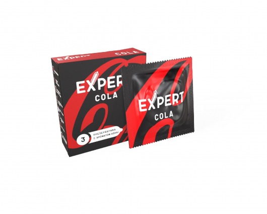 Презервативы с ароматом колы Expert Cola - 3 шт. - Expert - купить с доставкой в Раменском