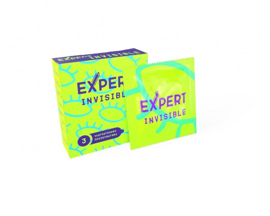 Ультратонкие презервативы Expert Invisible - 3 шт. - Expert - купить с доставкой в Раменском