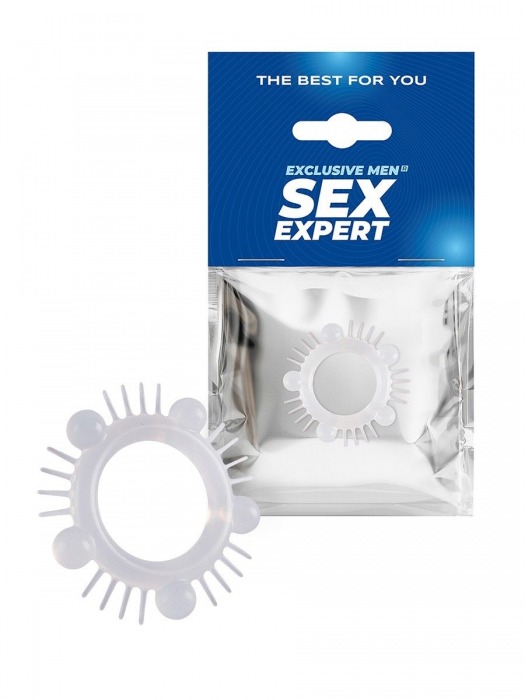 Эластичное эрекционное кольцо с шишечками и шипами - Sex Expert - в Раменском купить с доставкой