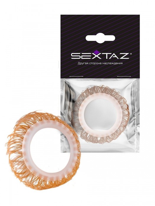 Эрекционное кольцо с бежевыми «ресничками» - Sextaz - в Раменском купить с доставкой