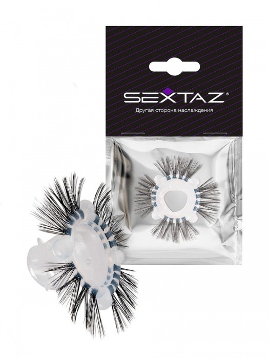 Эластичное эрекционное кольцо с черными «ресничками» - Sextaz - в Раменском купить с доставкой