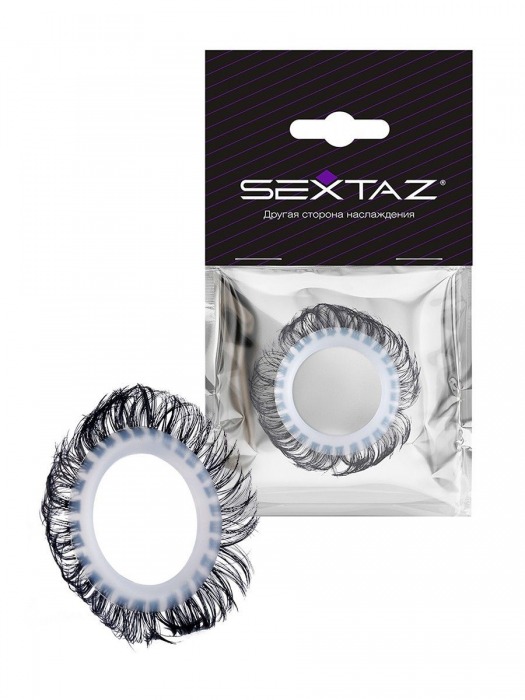 Эластичное эрекционное колечко с черными «ресничками» - Sextaz - в Раменском купить с доставкой