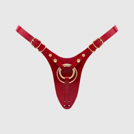 Красный пояс для фиксации насадок Strap-On-Me Leatherette Harness Fabulous - Strap-on-me - купить с доставкой в Раменском