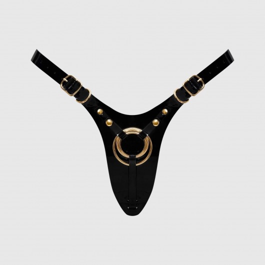 Черный пояс для фиксации насадок Strap-On-Me Leatherette Harness Fabulous - Strap-on-me - купить с доставкой в Раменском