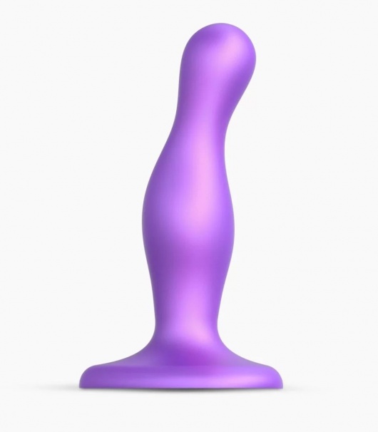 Фиолетовая насадка Strap-On-Me Dildo Plug Curvy size S - Strap-on-me - купить с доставкой в Раменском