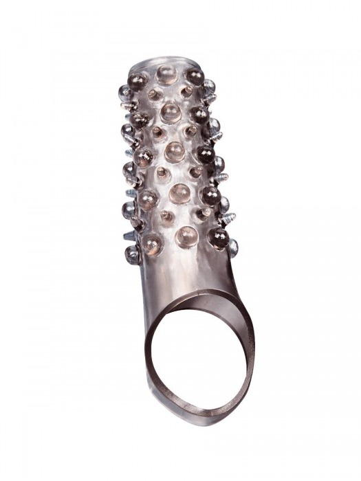 Дымчатая насадка на пенис с шипами и выпуклостями - 12 см. - Sex Expert - в Раменском купить с доставкой