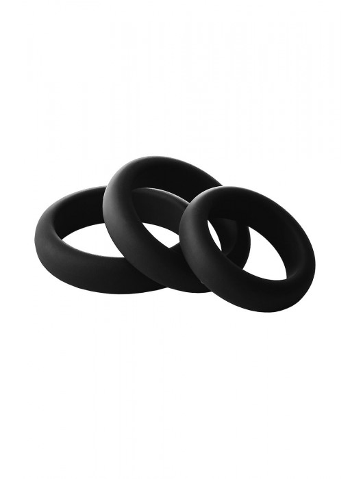Набор из 3 черных эрекционных колец Smooth Silicone Cockring Pack - Dream Toys - в Раменском купить с доставкой