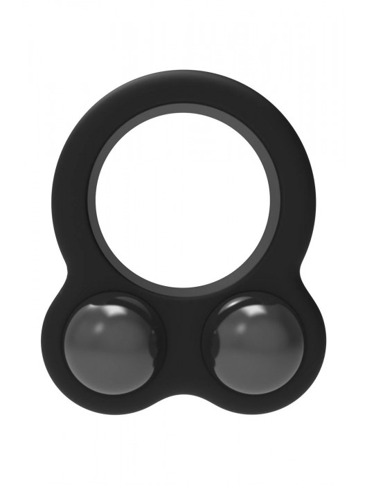 Черное эрекционное кольцо с утяжелителями Cockring Dual Weight - Dream Toys - в Раменском купить с доставкой