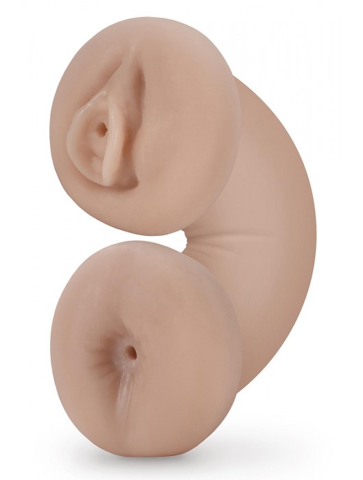 Телесный люминесцентный двусторонний мастурбатор Tasha - Blush Novelties - в Раменском купить с доставкой