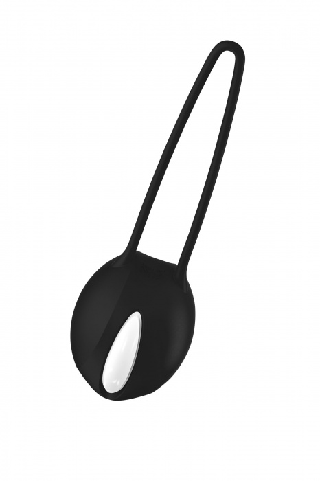 Черный вагинальный шарик Smartballs Uno с петлей - Fun Factory