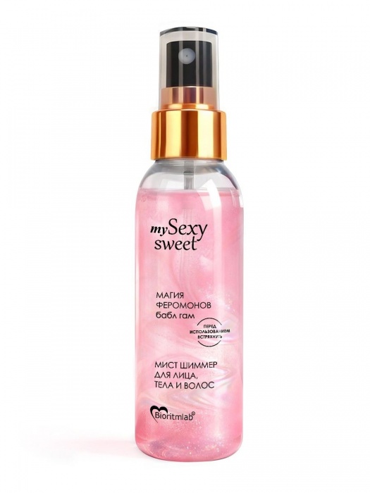 Мист для лица, тела и волос Sexy Sweet с ароматом бабл-гам, шиммером и феромонами - 95 мл. -  - Магазин феромонов в Раменском