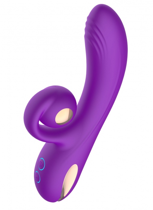 Фиолетовый вибратор-кролик с функцией вращения ствола - Secwell