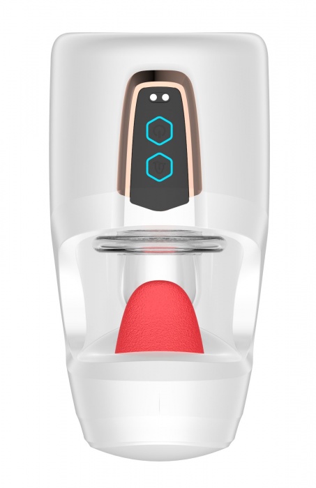 Белый мастурбатор с язычком и возвратно-поступательными движениями - Secwell - в Раменском купить с доставкой