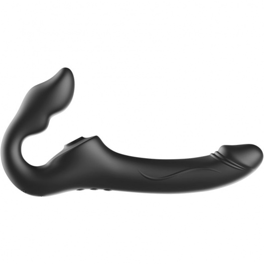 Черный безремневой страпон с 3 моторами - Ibiza - купить с доставкой в Раменском