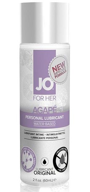 Лубрикант на водной основе для женщин JO AGAPE LUBRICANT ORIGINAL - 60 мл. - System JO - купить с доставкой в Раменском