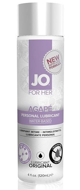 Женский лубрикант на водной основе JO AGAPE LUBRICANT ORIGINAL - 120 мл. - System JO - купить с доставкой в Раменском