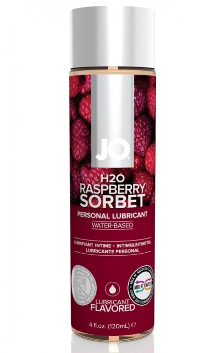 Лубрикант на водной основе с ароматом малины JO Flavored Raspberry Sorbet - 120 мл. - System JO - купить с доставкой в Раменском