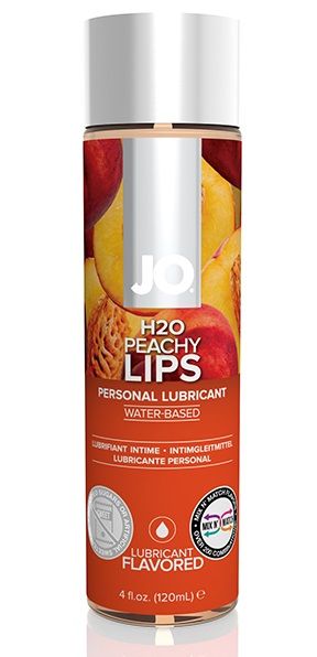 Лубрикант на водной основе с ароматом персика JO Flavored Peachy Lips - 120 мл. - System JO - купить с доставкой в Раменском