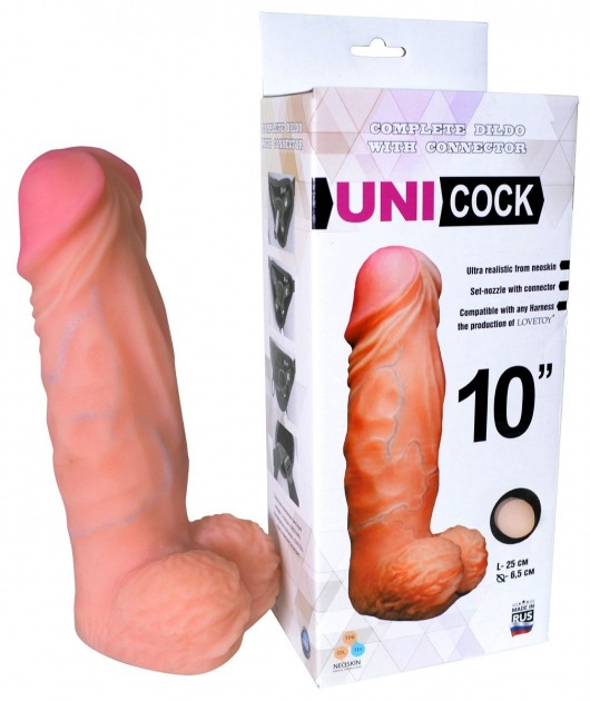 Фаллическая насадка Харнесс UNICOCK 10  - 25 см. - LOVETOY (А-Полимер) - купить с доставкой в Раменском