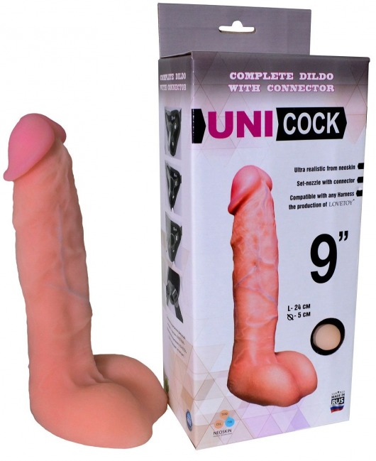 Фаллическая насадка Харнесс UNICOCK 9  - 24 см. - LOVETOY (А-Полимер) - купить с доставкой в Раменском