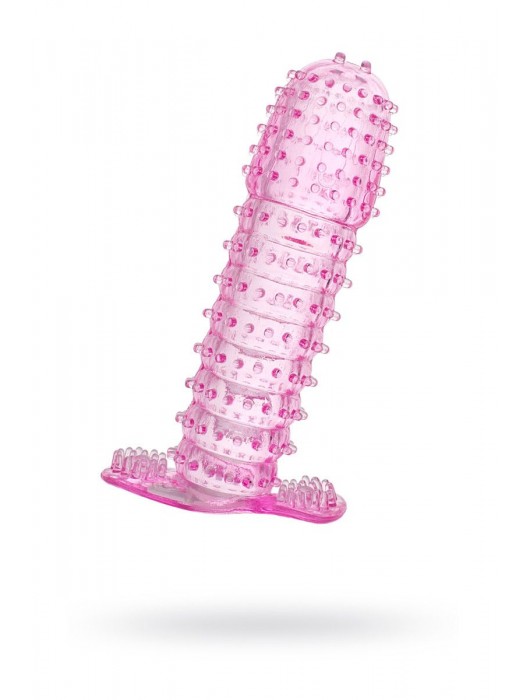Гелевая розовая насадка с шипами - 12 см. - Toyfa Basic - в Раменском купить с доставкой