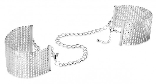 Серебристые наручники-браслеты Desir Metallique Handcuffs - Bijoux Indiscrets - купить с доставкой в Раменском