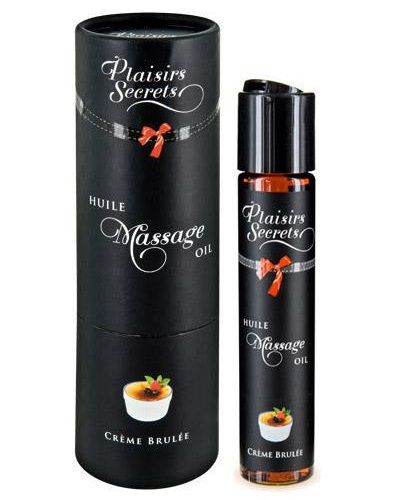 Массажное масло с ароматом крем брюле Huile de Massage Gourmande Creme Brulée - 59 мл. - Plaisir Secret - купить с доставкой в Раменском