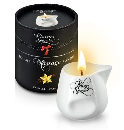 Массажная свеча с ароматом ванили Bougie Massage Gourmande Vanille - 80 мл. - Plaisir Secret - купить с доставкой в Раменском