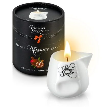 Массажная свеча с ароматом граната Bougie de Massage Gourmande Grenadine - 80 мл. - Plaisir Secret - купить с доставкой в Раменском