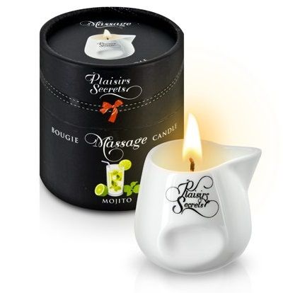 Массажная свеча с ароматом мохито Bougie de Massage Mojito - 80 мл. - Plaisir Secret - купить с доставкой в Раменском